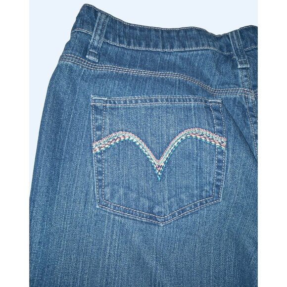 Levis Womens 18 516 Capri Jeans Blue Denim Cut-Off Style Just Shadows - Picture 7 of 8